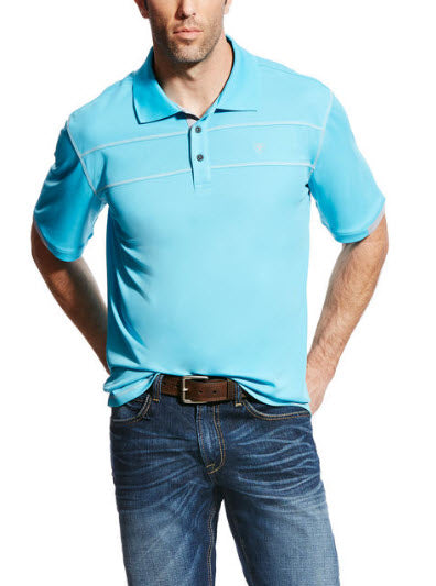 Ariat Links Polo, Waterfall Blue, Small
