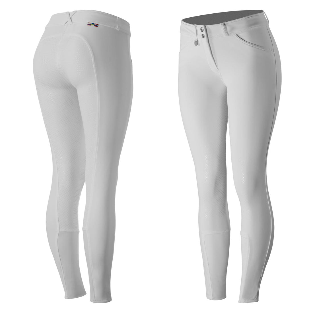 Horze GP Silicone FS Breeches, White, 34