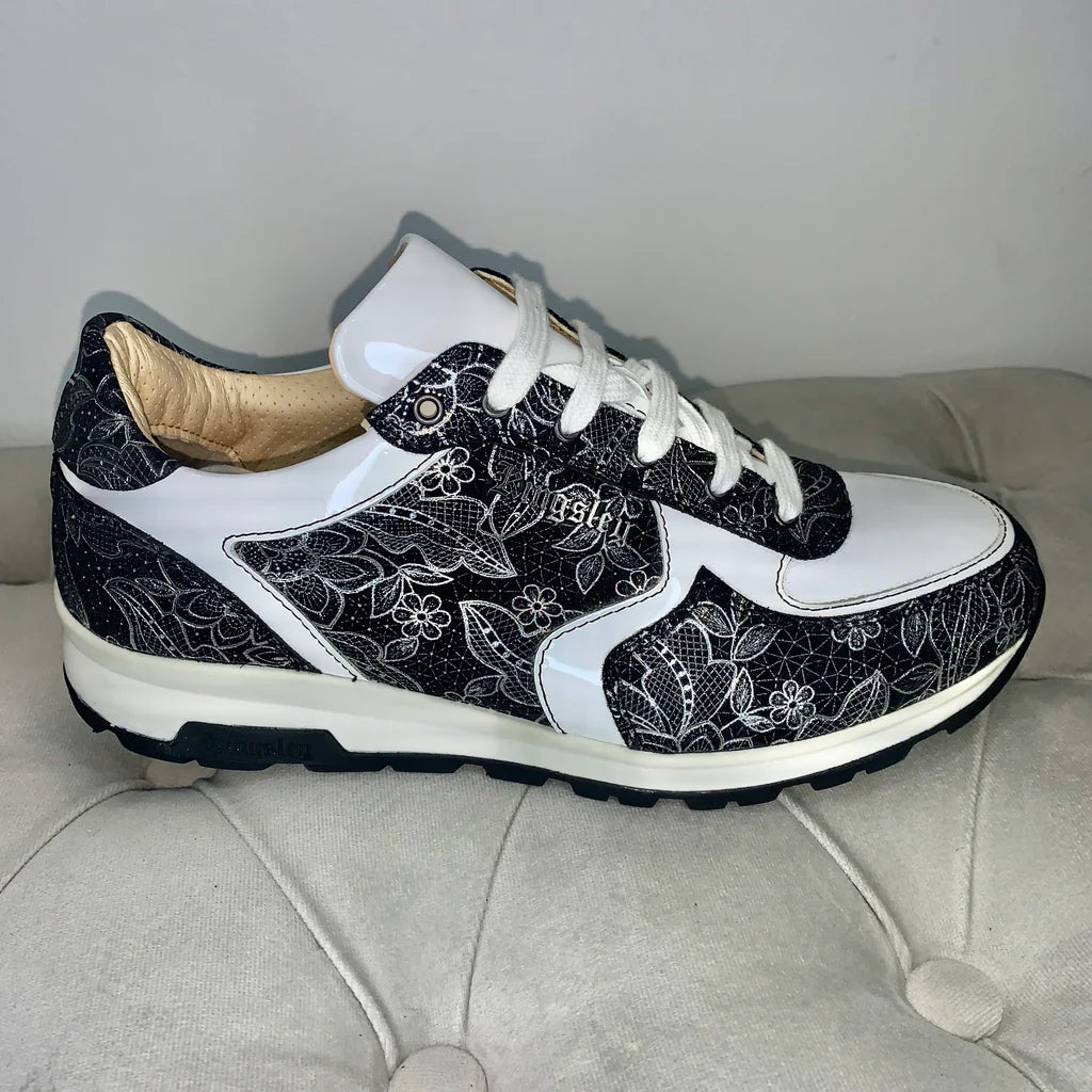 Kingsley Cervo Sneakers - Silver Flower Black, 38