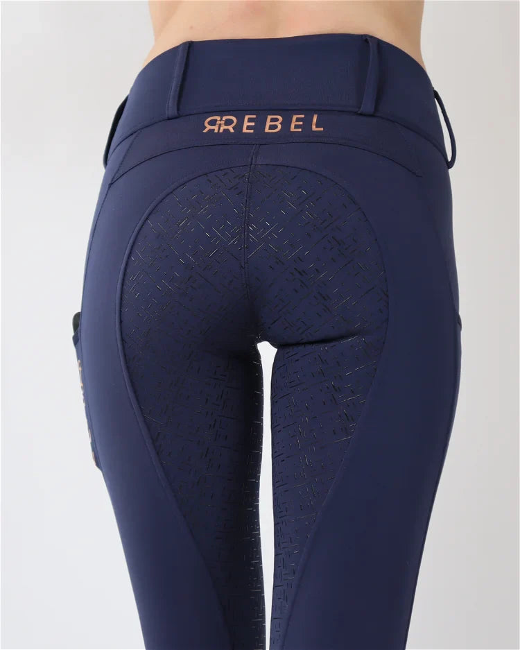 Rebel Logo Pull On Leggings - Navy